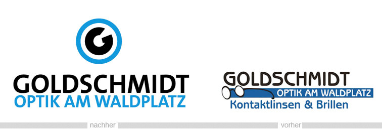 Goldschmidt Optik Logo Relaunch vorher nachher